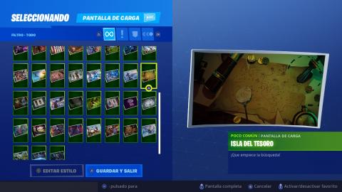 Register where the magnifying glass is located on the map loading screen in Fortnite
