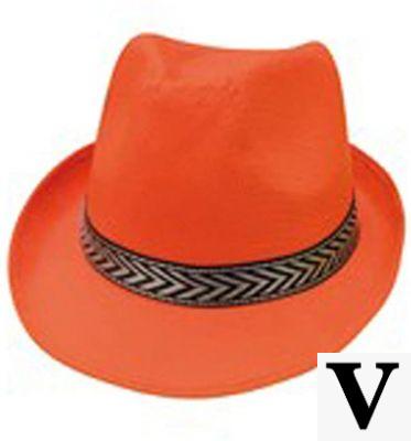 Chapeau haut de forme orange à bandes noires