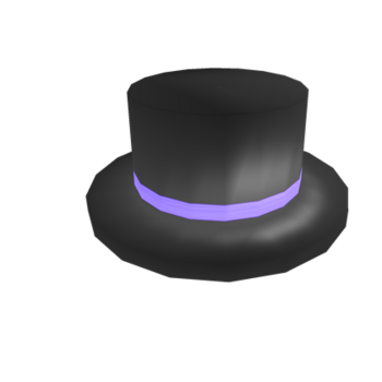 Chapeau haut de forme violet à bandes