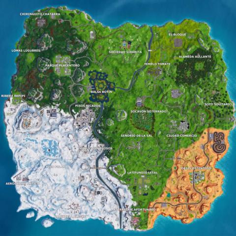 Visit different named locations in Fortnite (Overtime challenge)