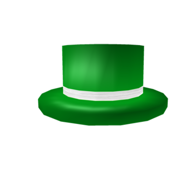 Sombrero de copa verde con banda blanca