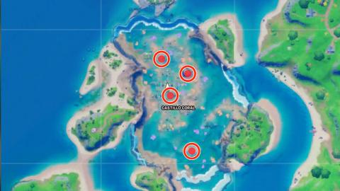 Collect floating circles in the Coral Castle in Fortnite season 4 - locations