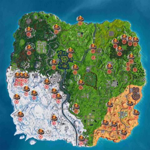 Where to find environmental bonfires in Fortnite season 7: location of all