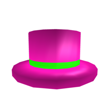 Chapeau haut de forme rose fluo