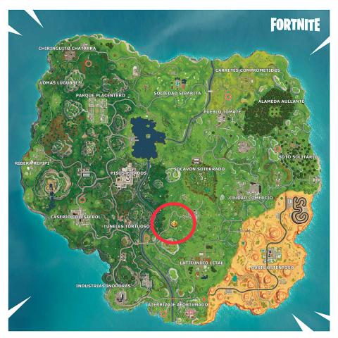 Register where the stone heads point in Fortnite