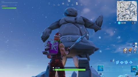 Search between a mysterious hatch, a huge rock lady ... in Fortnite
