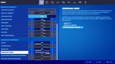 Fortnite adds PC performance mode that prioritizes FPS over graphics (and frees up space)