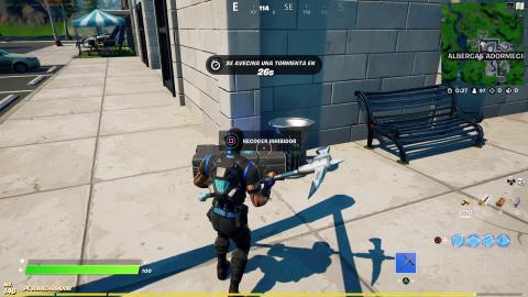 Where is the mission kit and where to place the inhibitor outside the OI base in Fortnite season 7