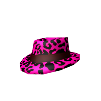 Sombrero fedora de leopardo de las nieves rosa