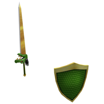Espada y escudo de corazón de dragón