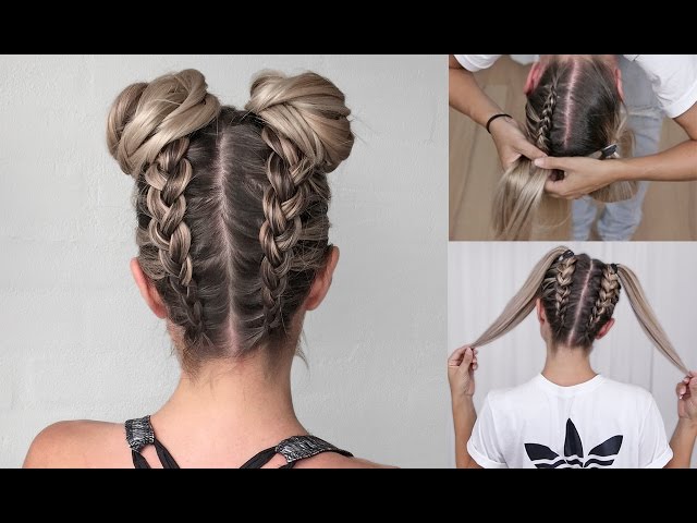 Black Space Bun Braid