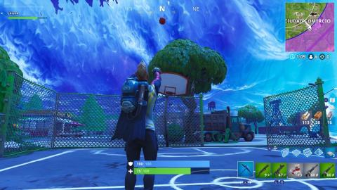 Basket the ball in different hoops in Fortnite Season 5, complete the challenge