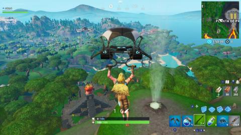 Use a volcanic vent, a ventilation shaft and a zip line in Fortnite