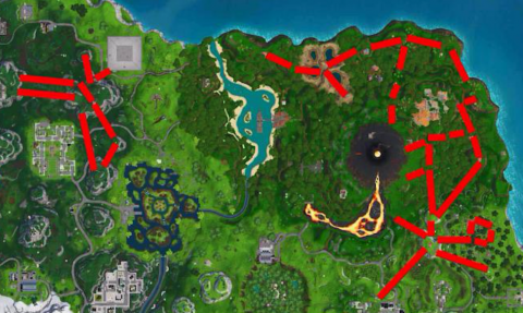 Use a volcanic vent, a ventilation shaft and a zip line in Fortnite