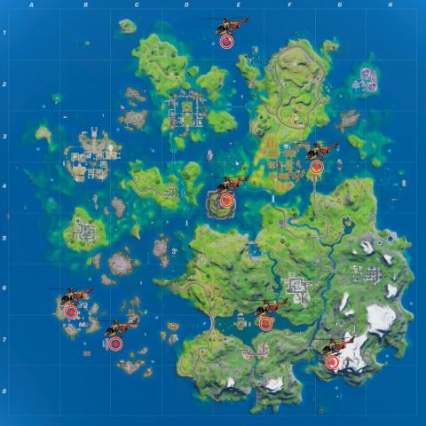 Where are the Choppa in Fortnite Season 3 - location of all helicopters