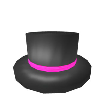 Sombrero de copa rosa neón con bandas