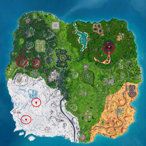 Visit the 5 highest points of the island in Fortnite
