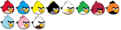 Angry Birds: Couleurs des oiseaux rouges