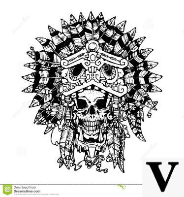 Visage de guerrier aztèque
