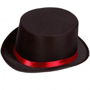 Sombrero de copa rojo con bandas de 8 bits