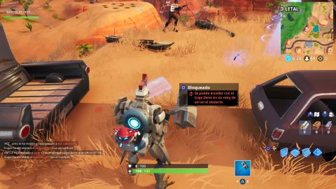 Fortbyte # 40 in Fortnite: with the Demi suit on a sundial in the desert