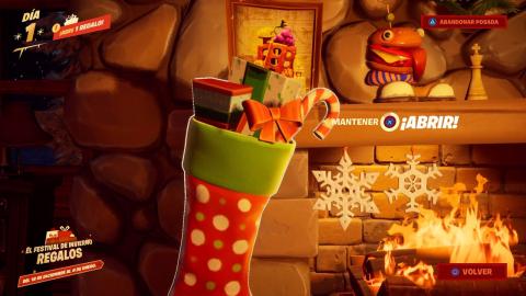 Search for Christmas socks in the Winter Festival Cabin in Fortnite