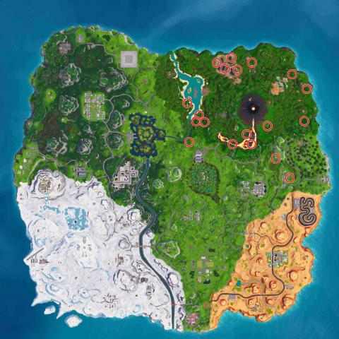 Use a volcanic vent in different games in Fortnite