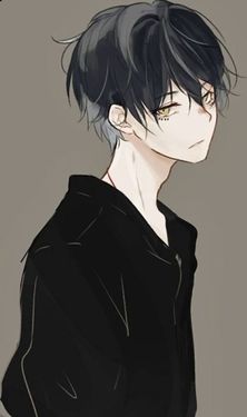 Anime Boy Hair in Black
