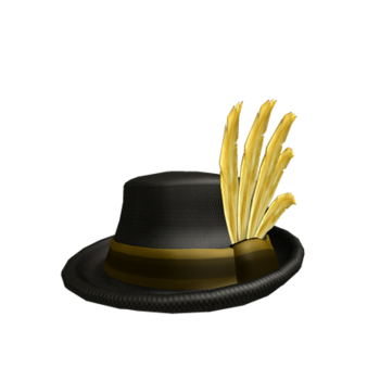 Fedora à plumes dorées