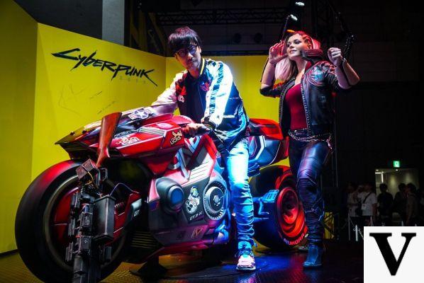This is the Cyberpunk 2077 motorcycle from Tokyo Game Show 2019