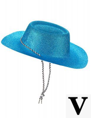 Chapeau de cow-girl bleu