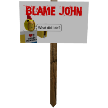 Signe de protestation : blâmer John