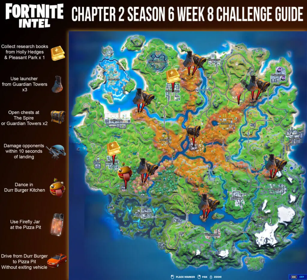 Use the grapple, shuttle, and portable rift in Fortnite Week 8 Season 6