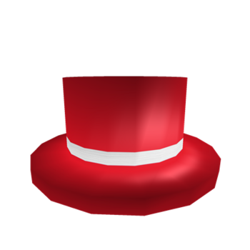 Sombrero de copa rojo con bandas blancas
