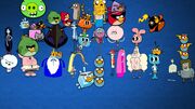 Meus novos Angry Birds, hora de aventura, show regular e O incrível mundo das imagens de Gumball