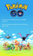 Problemas técnicos do Pokémon GO