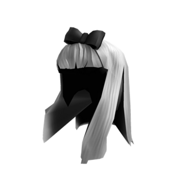Cabello blanco fantasmal con lazo negro