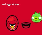 Ovos e presunto vermelhos