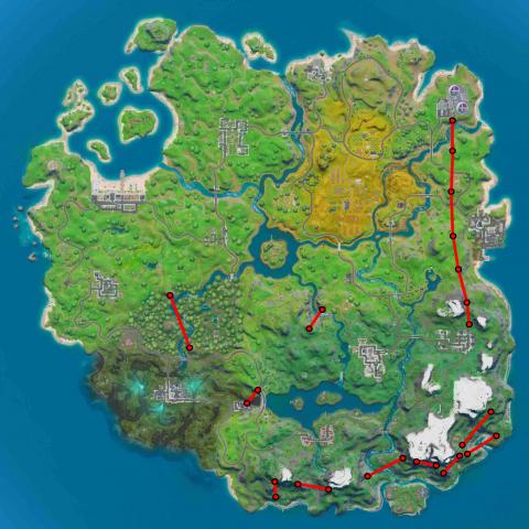 Use a zip line in different games of Fortnite Chapter 2 - Rising Chaos locations