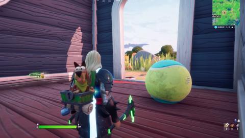 Bounce on different dog toys in Ant-Man's mansion in Fortnite season 4 - location