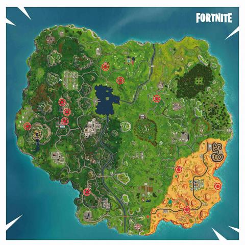 Jump through flaming circles with a shopping cart or CTT in Fortnite