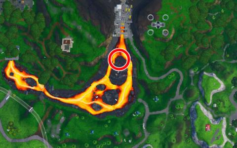 Fortbyte # 92 in Fortnite: where is the chip near a lava waterfall