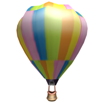 Balão de ar quente arco-íris