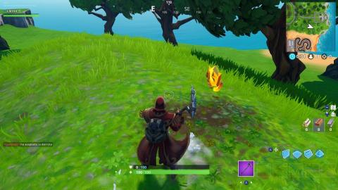 Find where the knife is pointing on the Fortnite treasure map loading screen