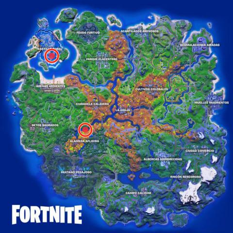 Complete the swimming time trial in Afflicted Alameda or Coral Castle in Fortnite season 6