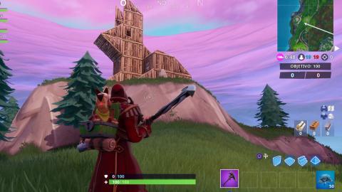 Visit a wooden rabbit, a stone pig and a metal flame in Fortnite