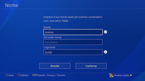 How to change name on PS4